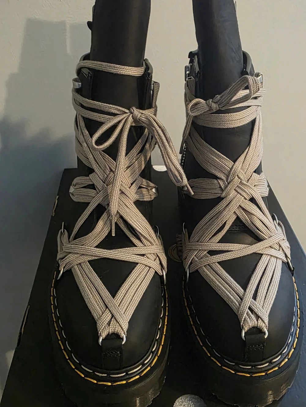 RICK OWENS+DR MARTENS 1460 MEGALACE QUAD RO